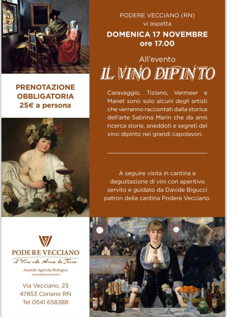 locandina il vino dipinto evento podere vecciano